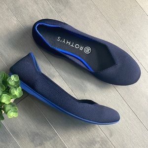 Rothy’s Round Toe Navy Blue Knit Ballet Flats